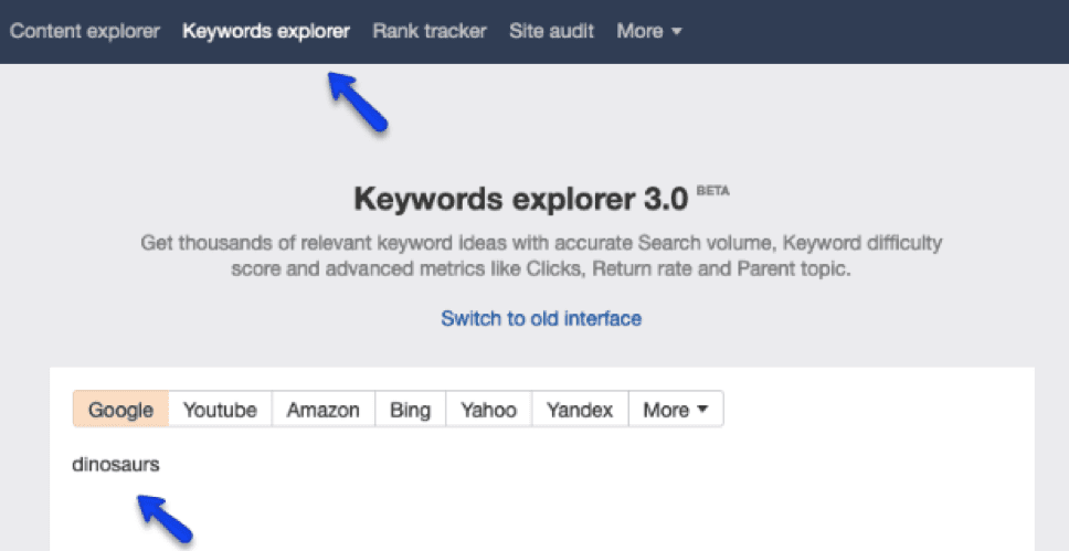 Ahrefs Keyword explorer