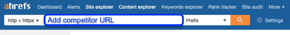 Ahrefs URL search