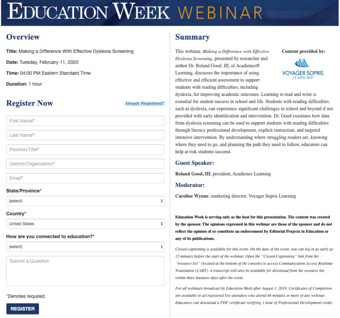 dyslexia screening webinar