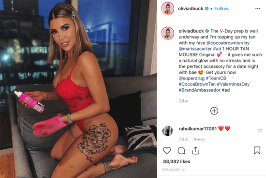 Olivia Buckland Instagram post