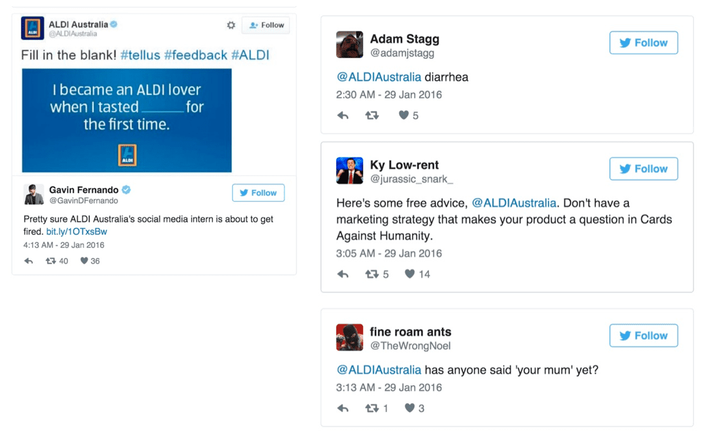 ALDI social media blunder 