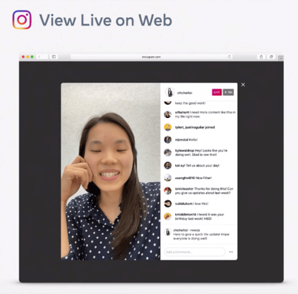 Instagram Live on Desktop